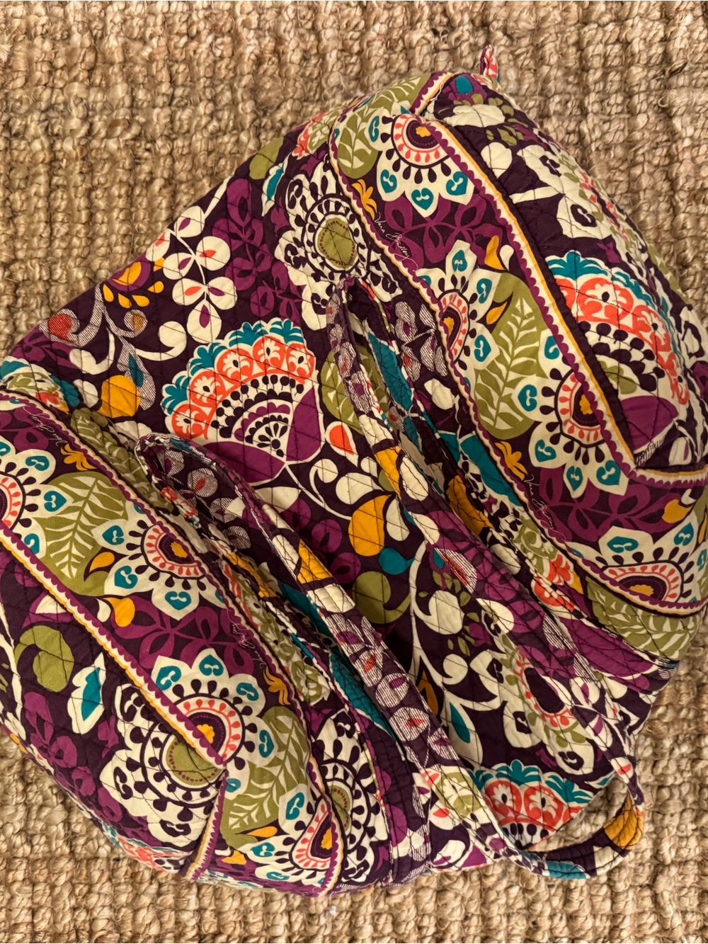 Vera Bradley Purple Multicolor Quilted Travel Bag and makeup bag!